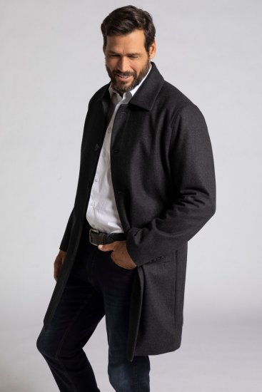 JP1880 Coat Wool Blend Water Repellent Dark Grey - Μπουφάν - Aνδρικά μπουφαν μεγάλα μεγέθη