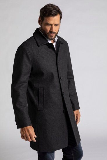 JP1880 Coat Wool Blend Water Repellent Dark Grey - Μπουφάν - Aνδρικά μπουφαν μεγάλα μεγέθη