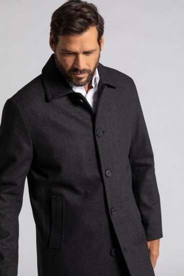 JP1880 Coat Wool Blend Water Repellent Dark Grey - Μπουφάν - Aνδρικά μπουφαν μεγάλα μεγέθη