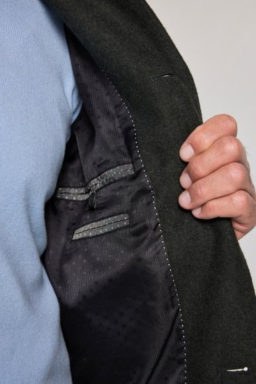 JP1880 795116 Αδιάβροχο Μάλλινο παλτό Πράσινο λαδί - Μπουφάν - Aνδρικά μπουφαν μεγάλα μεγέθη