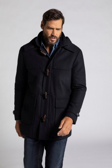 JP1880 Duffle Coat Water Repellent with Detachable Hood Navy - Μπουφάν - Aνδρικά μπουφαν μεγάλα μεγέθη