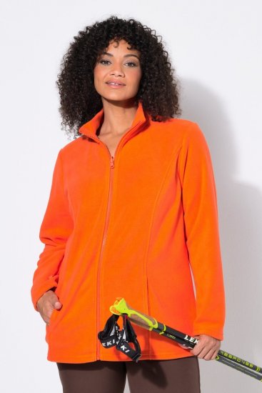 Ulla Popken 796970 Ελαφρύ μπουφάν fleece Πορτοκαλοκόκκινο - Ρούχα φλις - 