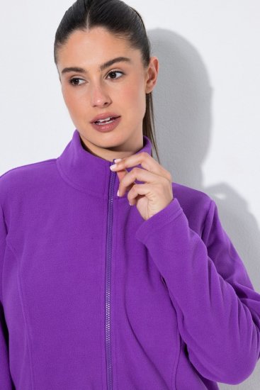 Ulla Popken 796970 Ελαφρύ μπουφάν fleece Σκούρο μωβ - Ρούχα φλις - 