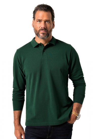 JP1880 Polo Shirt Long Sleeve Pique Dark Green - Πόλο μπλουζάκια - Aνδρικά μπλουζακια πολο μεγάλα μεγέθη