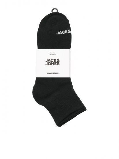 Jack & Jones Luca Κάλτσες τένις Μαύρο 3-pack - Εσώρουχα/Μαγιό - Aνδρικά Εσώρουχα μεγάλα μεγέθη