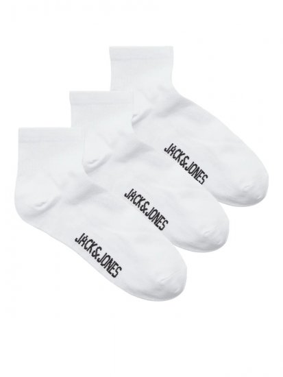 Jack & Jones Leon Κάλτσες τένις Λευκό 3-pack - Εσώρουχα/Μαγιό - Aνδρικά Εσώρουχα μεγάλα μεγέθη