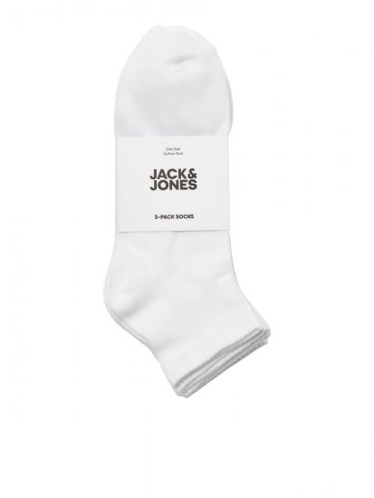 Jack & Jones Leon Κάλτσες τένις Λευκό 3-pack - Εσώρουχα/Μαγιό - Aνδρικά Εσώρουχα μεγάλα μεγέθη