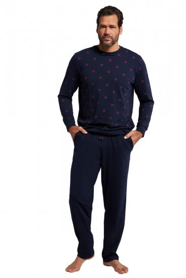 JP1880 Two-piece Pyjamas Long Sleeve and Long Trousers Navy - Εσώρουχα/Μαγιό - Aνδρικά Εσώρουχα μεγάλα μεγέθη