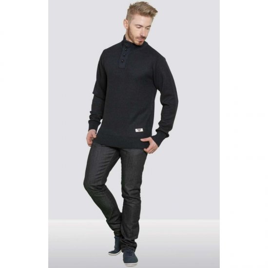 D555 Zane Sweater Navy - φούτερ/Φούτερ με κουκούλα - φούτερ/Φούτερ με κουκούλα ανδρικά μεγάλα μεγέθη 