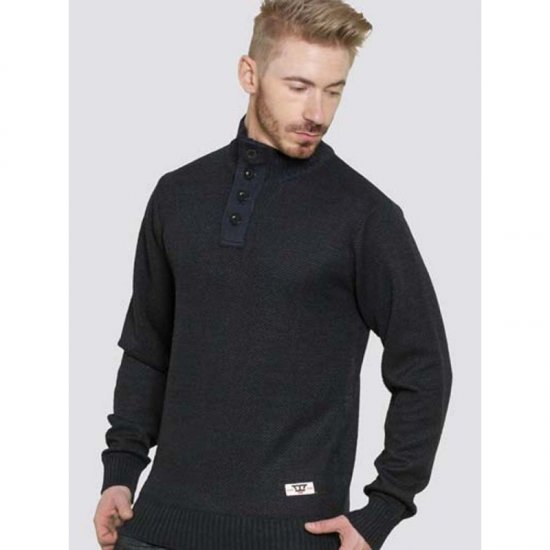 D555 Zane Sweater Navy - φούτερ/Φούτερ με κουκούλα - φούτερ/Φούτερ με κουκούλα ανδρικά μεγάλα μεγέθη 