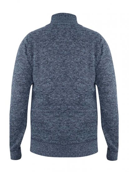 D555 Wilmington Zipper And Button Neck Sweater Blue - φούτερ/Φούτερ με κουκούλα - φούτερ/Φούτερ με κουκούλα ανδρικά μεγάλα μεγέθη 
