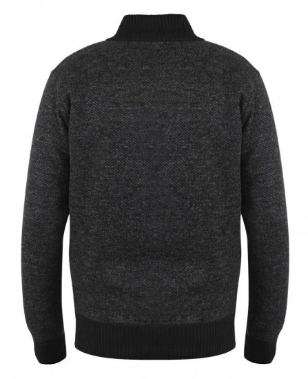 D555 Cavendish Black Jumper With Bonded Fleece Lining And Pocket - φούτερ/Φούτερ με κουκούλα - φούτερ/Φούτερ με κουκούλα ανδρικά μεγάλα μεγέθη 
