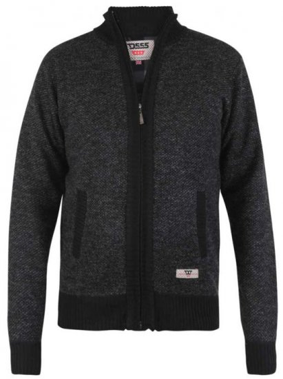 D555 Cavendish Black Jumper With Bonded Fleece Lining And Pocket - φούτερ/Φούτερ με κουκούλα - φούτερ/Φούτερ με κουκούλα ανδρικά μεγάλα μεγέθη 