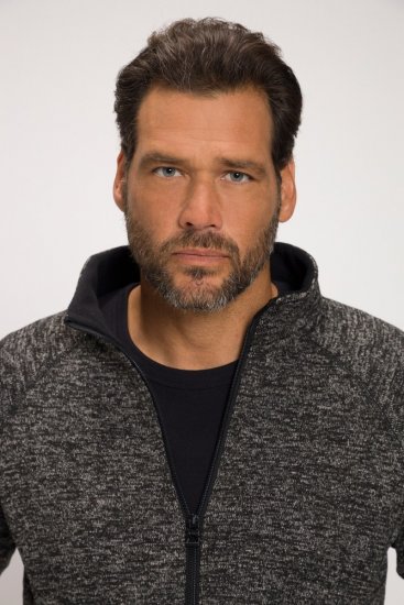 JAY-PI Knitted Fleece Jacket Gray - Μπουφάν - Aνδρικά μπουφαν μεγάλα μεγέθη