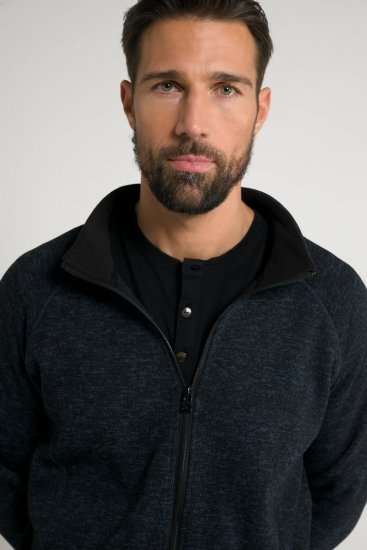 Jay-Pi 802394 Πλεκτό μπουφάν fleece Σκούρο μπλε - Μπουφάν - Aνδρικά μπουφαν μεγάλα μεγέθη