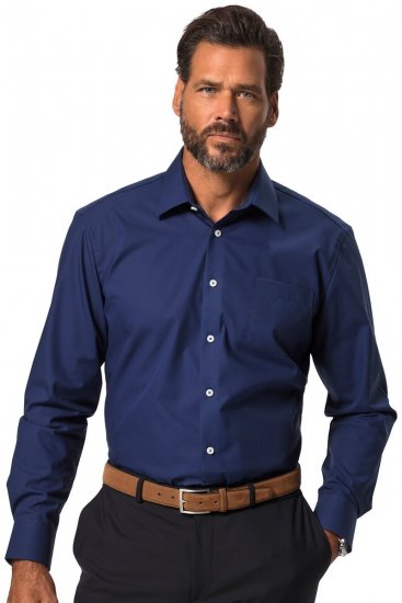 JP1880 Shirt Business Long Sleeve Navy - Πουκάμισα - Aνδρικά πουκαμισα μεγαλα μεγάλα μεγέθη