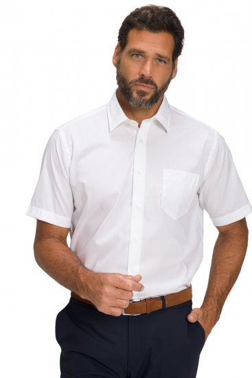 JP1880 804891 Κοντομάνικο πουκάμισο Λευκό TALL - TALL Πουκάμισα - Πουκάμισα TALL για Ψηλούς Άνδρες