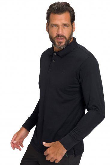JP1880 Jay-Pi QuickDry Long Sleeve Golf Polo Shirt Black - Αθλητικά ρούχα & Outdoor - Aθλητικα ρούχα μεγάλα μεγέθη ανδρικά