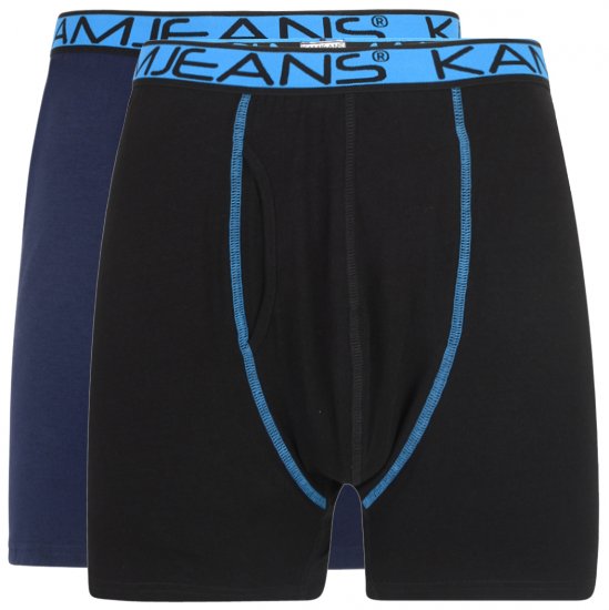 Kam Jeans Boxershorts Black and Navy 2-Pack - Εσώρουχα/Μαγιό - Aνδρικά Εσώρουχα μεγάλα μεγέθη