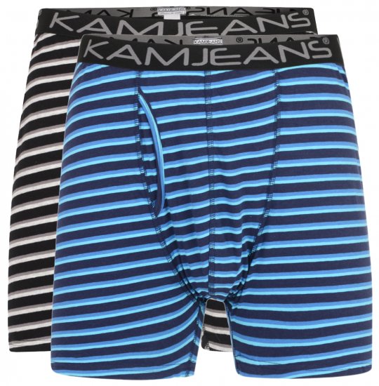 Kam Jeans Striped Boxershorts 2-Pack - Εσώρουχα/Μαγιό - Aνδρικά Εσώρουχα μεγάλα μεγέθη