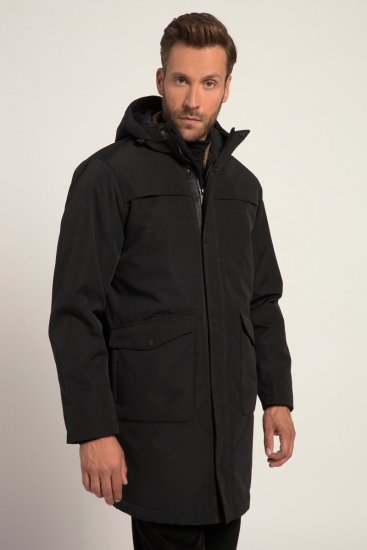 JP1880 Parka Warm Sleeves with Windcuffs Black - Μπουφάν - Aνδρικά μπουφαν μεγάλα μεγέθη
