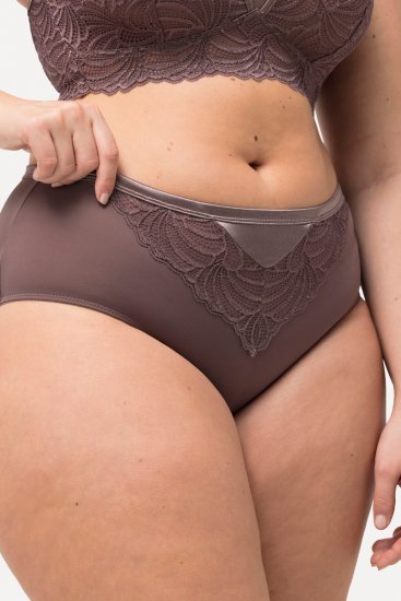 Ulla Popken 811602 Κυλοτάκια με δαντέλα Καφέ - Κυλοτάκια - 