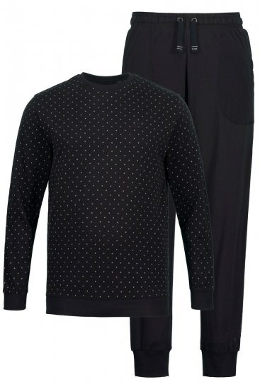 JP1880 Two-piece Pyjamas Long Sleeve and Long Trousers Black - Εσώρουχα/Μαγιό - Aνδρικά Εσώρουχα μεγάλα μεγέθη