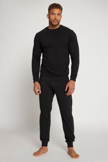 JP1880 Two-piece Pyjamas Long Sleeve and Long Trousers Black - Εσώρουχα/Μαγιό - Aνδρικά Εσώρουχα μεγάλα μεγέθη