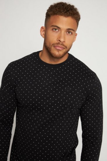 JP1880 Two-piece Pyjamas Long Sleeve and Long Trousers Black - Εσώρουχα/Μαγιό - Aνδρικά Εσώρουχα μεγάλα μεγέθη