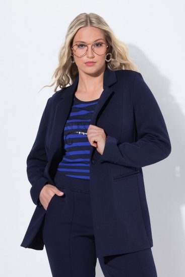 Ulla Popken 812754 Σακάκι ζέρσεϊ punto di Roma Σκούρο μπλε - Μπλέιζερ - Σακάκια σε Μεγάλα Μεγέθη για Γυναίκες