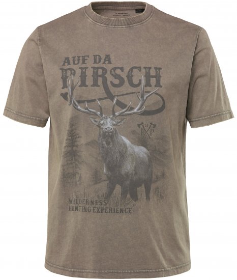 JP1880 Comfortable Fit Vintage Look T-Shirt Ash Gray - Μακό μπλουζάκια - Aνδρικά μπλουζεσ μεγάλα μεγέθη