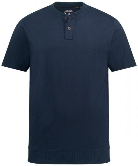 JP1880 818628 Μπλούζα Henley σε γραμμή για κοιλιά Σκούρο μπλε - Μακό μπλουζάκια - Aνδρικά μπλουζεσ μεγάλα μεγέθη