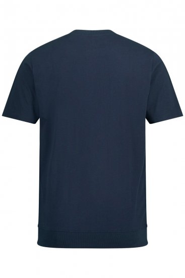 JP1880 818628 Μπλούζα Henley σε γραμμή για κοιλιά Σκούρο μπλε - Μακό μπλουζάκια - Aνδρικά μπλουζεσ μεγάλα μεγέθη