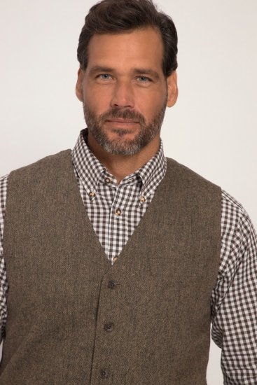 JP1880 Vest Tweed Wool Blend Traditional Light Brown - Κουστούμια - κοστουμια ανδρικά μεγάλα μεγέθη