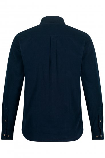 JP1880 Modern Fit Buttoned Collar Cotton Shirt Navy Blue - Πουκάμισα - Aνδρικά πουκαμισα μεγαλα μεγάλα μεγέθη