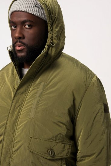 STHUGE Bomber Jacket With Hood Green - Μπουφάν - Aνδρικά μπουφαν μεγάλα μεγέθη