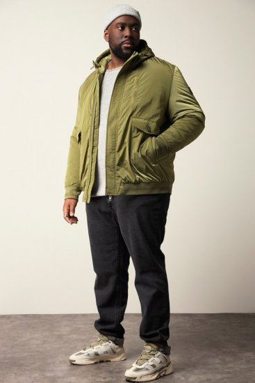 STHUGE Bomber Jacket With Hood Green - Μπουφάν - Aνδρικά μπουφαν μεγάλα μεγέθη