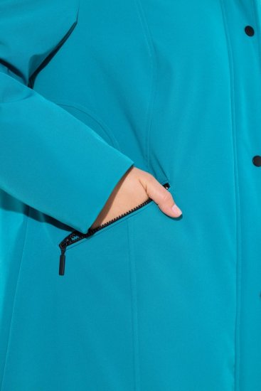 Ulla Popken 821495 Τεχνικό παλτό Τιρκουάζ - Παλτό - Γυναικεία Παλτό σε Μεγάλα Μεγέθη