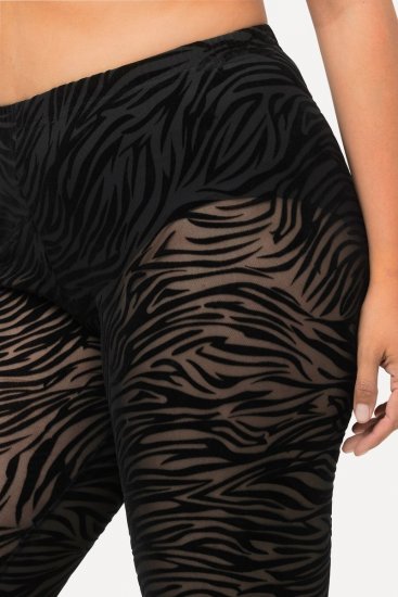 Ulla Popken 822286 Κολάν καλσόν με animal print Μαύρο - Καλσόν & κάλτσες - 
