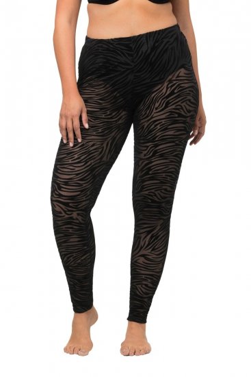 Ulla Popken 822286 Κολάν καλσόν με animal print Μαύρο - Καλσόν & κάλτσες - 