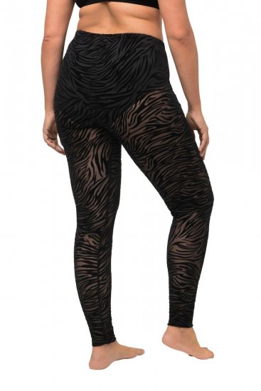 Ulla Popken 822286 Κολάν καλσόν με animal print Μαύρο - Καλσόν & κάλτσες - 