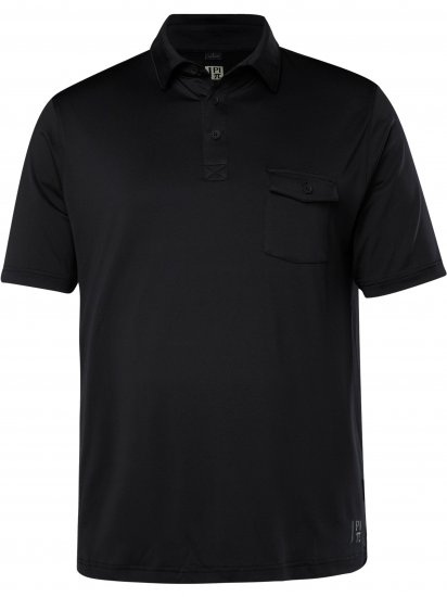 JP1880 Jay-Pi Flexnamic QuickDry Piqué Golf Polo Shirt Black - Αθλητικά ρούχα & Outdoor - Aθλητικα ρούχα μεγάλα μεγέθη ανδρικά