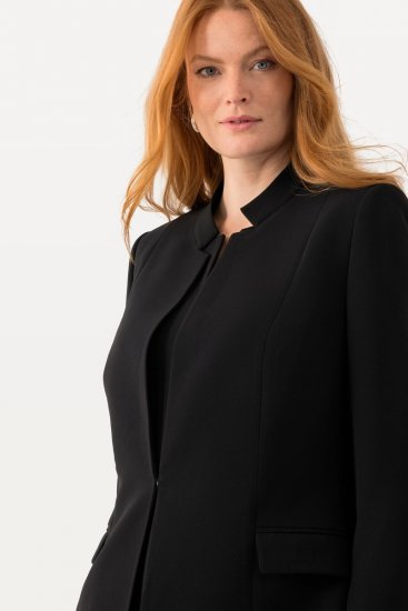 Ulla Popken 823318 Σακάκι με όρθιο γιακά Μαύρο - Μπλέιζερ - Σακάκια σε Μεγάλα Μεγέθη για Γυναίκες