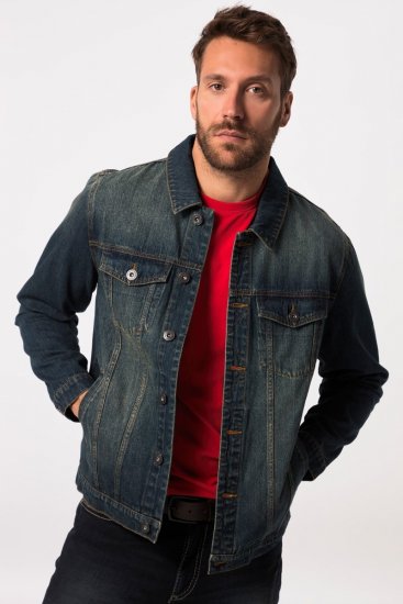 JP1880 Denim Jacket Dark Blue Denim - Μπουφάν - Aνδρικά μπουφαν μεγάλα μεγέθη