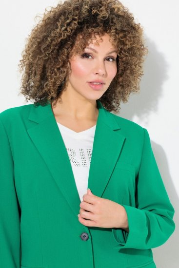 Ulla Popken 826487 Oversized σακάκι με τσέπες με καπάκι Σμαραγδί - Μπλέιζερ - Σακάκια σε Μεγάλα Μεγέθη για Γυναίκες