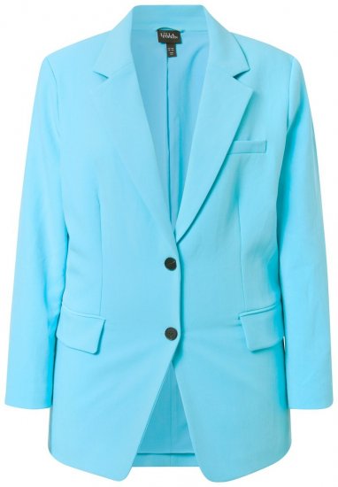 Ulla Popken 826487 Oversized σακάκι με τσέπες με καπάκι Ανοιχτό τιρκουάζ - Μπλέιζερ - Σακάκια σε Μεγάλα Μεγέθη για Γυναίκες