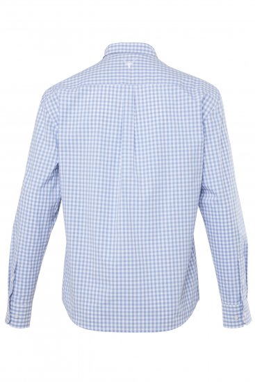 JP1880 Modern Fit Button-Down Collar Long Sleeve Check Shirt Light Blue - Πουκάμισα - Aνδρικά πουκαμισα μεγαλα μεγάλα μεγέθη