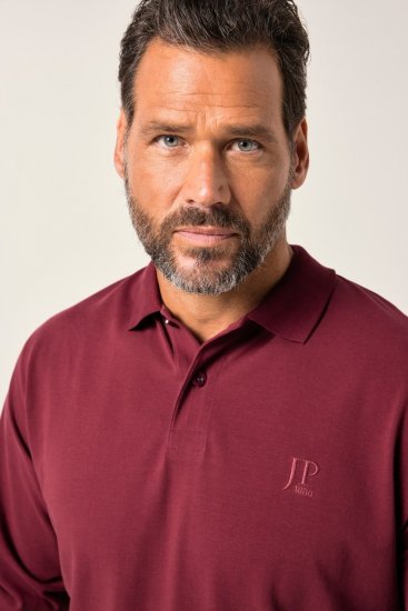 JP1880 Polo Shirt Pique Long Sleeve Red - Πόλο μπλουζάκια - Aνδρικά μπλουζακια πολο μεγάλα μεγέθη