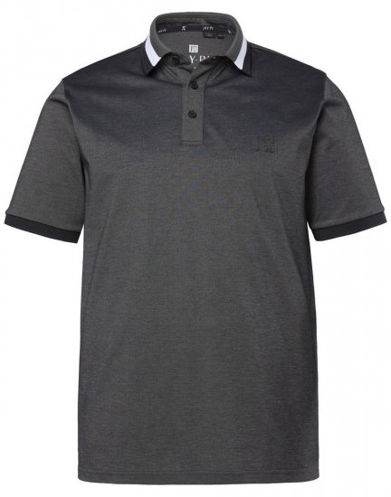 JAY-PI Quickdry Two-Tone Golf Poloshirt Black - Πόλο μπλουζάκια - Aνδρικά μπλουζακια πολο μεγάλα μεγέθη