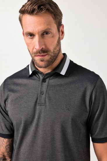 JAY-PI Quickdry Two-Tone Golf Poloshirt Black - Πόλο μπλουζάκια - Aνδρικά μπλουζακια πολο μεγάλα μεγέθη